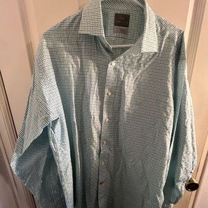 Thomas Dean Men's Long Sleeve Button Up Dress Shirt/ L. Excellent Condition.